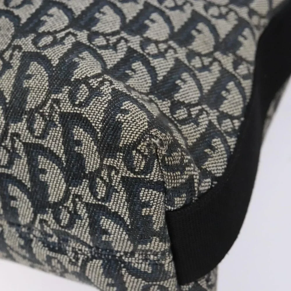 Authentic Christian Dior Trotter Canvas Shoulder Bag Navy Silver - Picture 4 of 16
